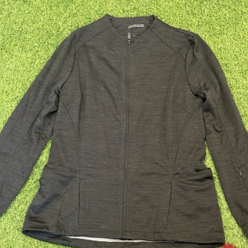 Medelita Ionic Jacket Womens Medium Scrub Dark Gray Zip Performance MD Nurse